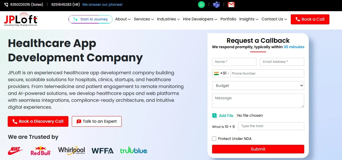 Health Care App Development - JPLoft